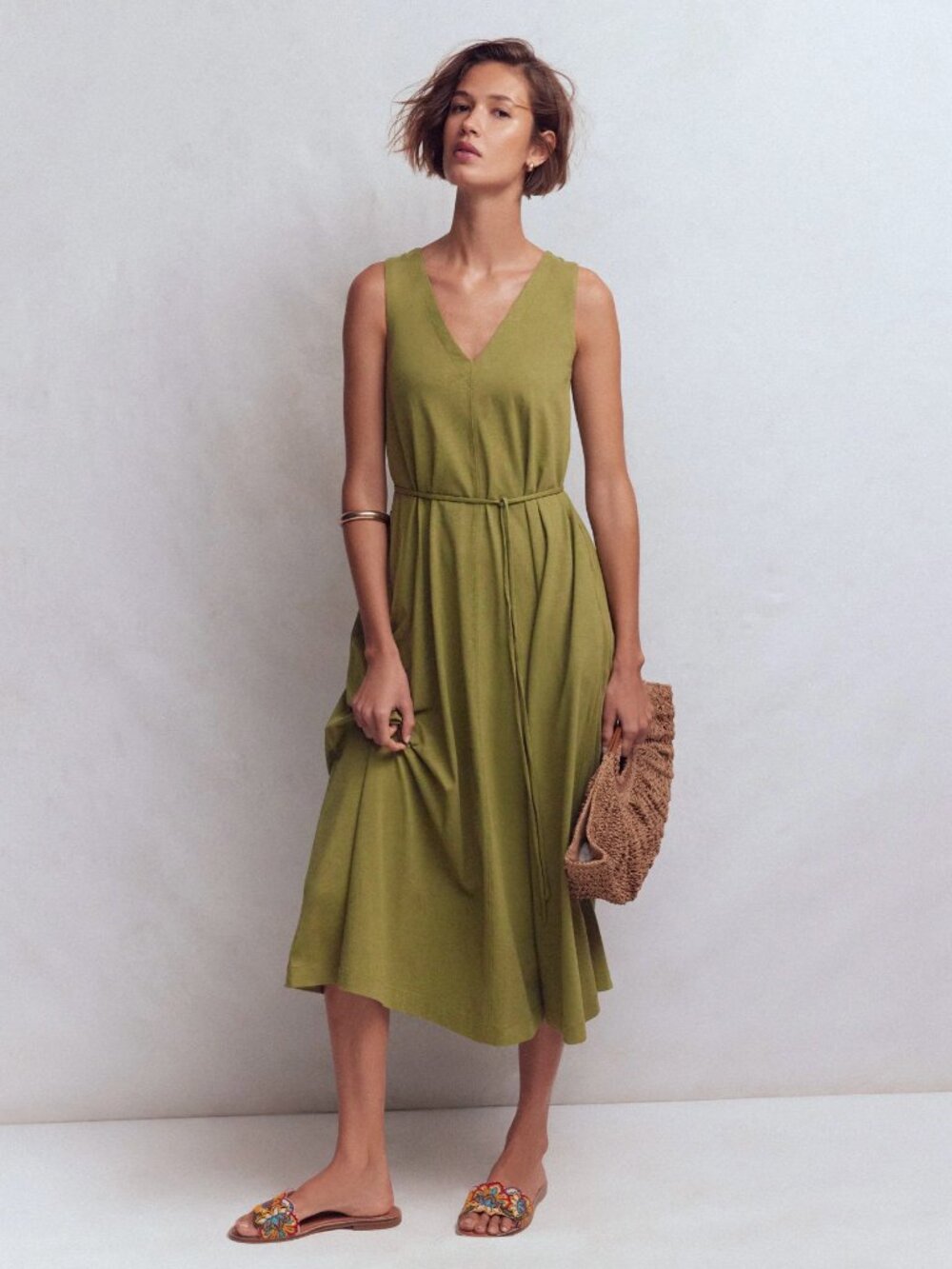 Mia V-neck Jersey Midi Dress